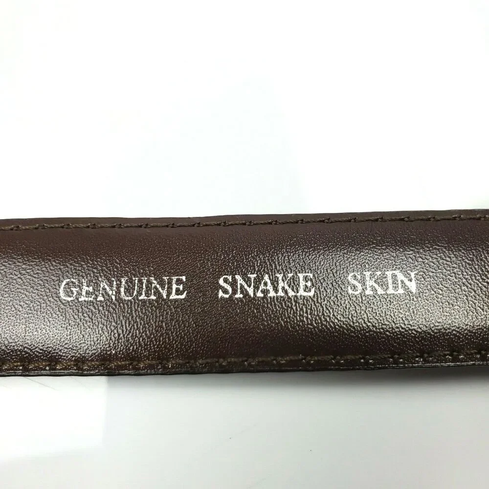 Vintage RITZ Accessory Collection‎ Genuine Snake Skin Dark Brown Women's Large